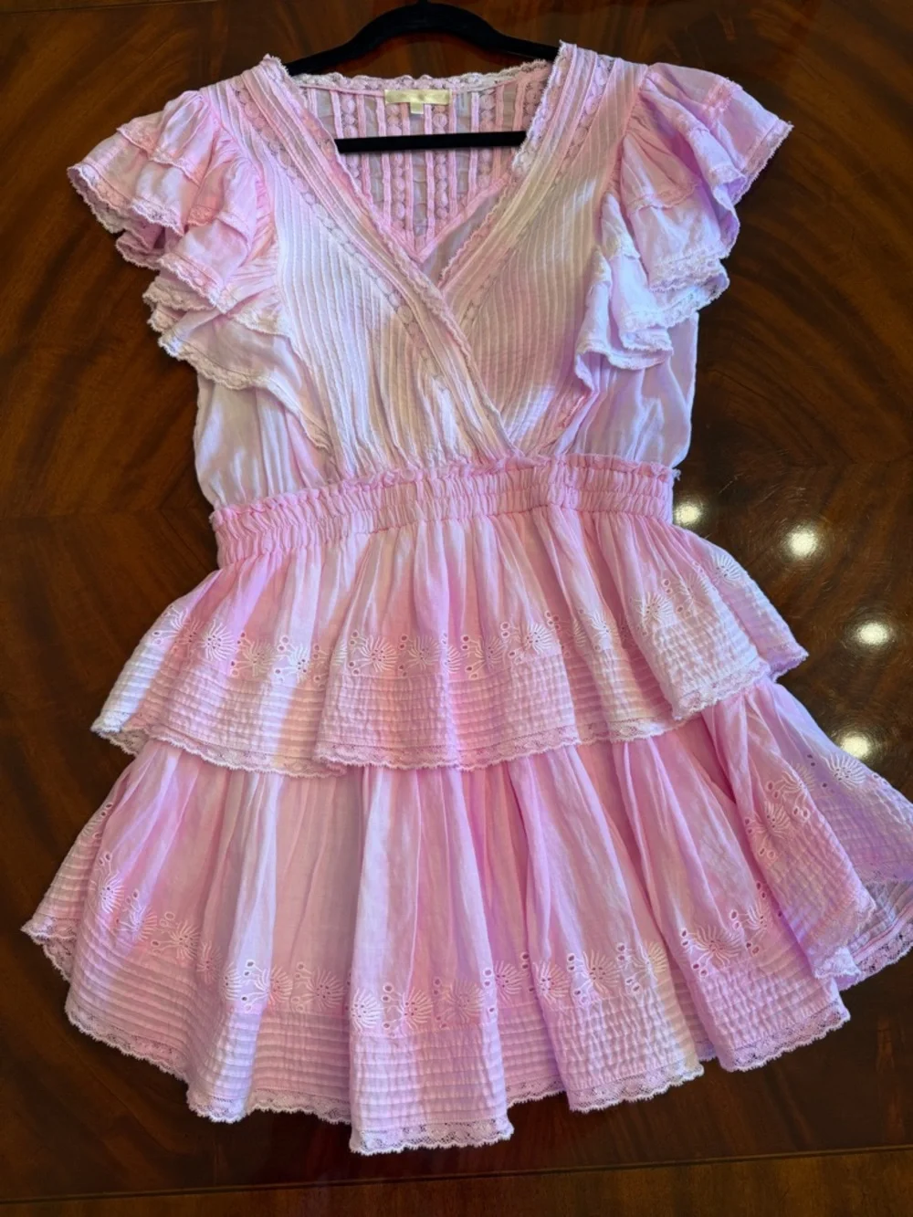 New Loveshackfancy Gwen Dress Peony Pink Size Medium - Picture 12 of 17